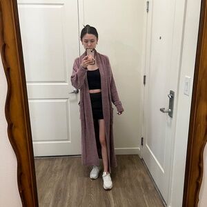 Fuzzy Pink Duster Cardigan